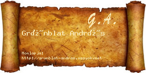 Grünblat András névjegykártya